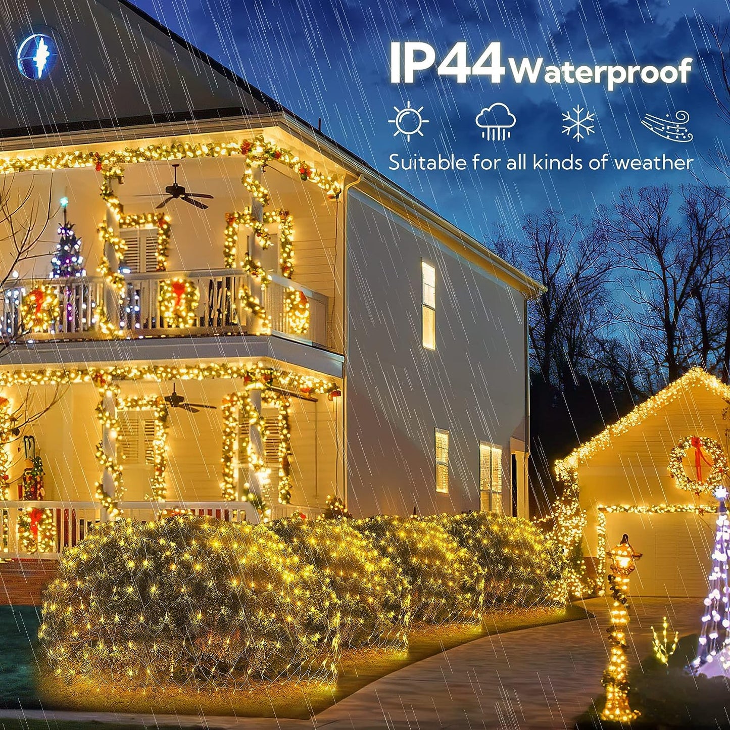 YGD-43  LED Net Mesh String Lights, 9.8Ft X 6.6Ft, 192 LEDs, 8 Modes Diwali Decor with Diwali Lights for Home Decoration! LED Diwali Light, LED Lights for Home Decoration