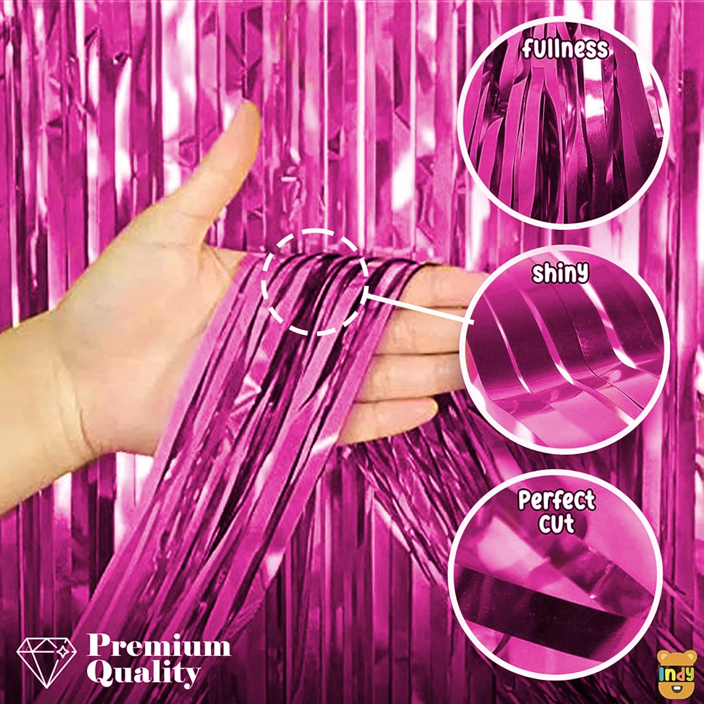 21162 Foil Fringe Curtain  for Birthday Decoration | Metallic Tinsel Backdrop Curtains for Party, Baby Shower, Anniversary, Wedding & Photo Booth  Decoration