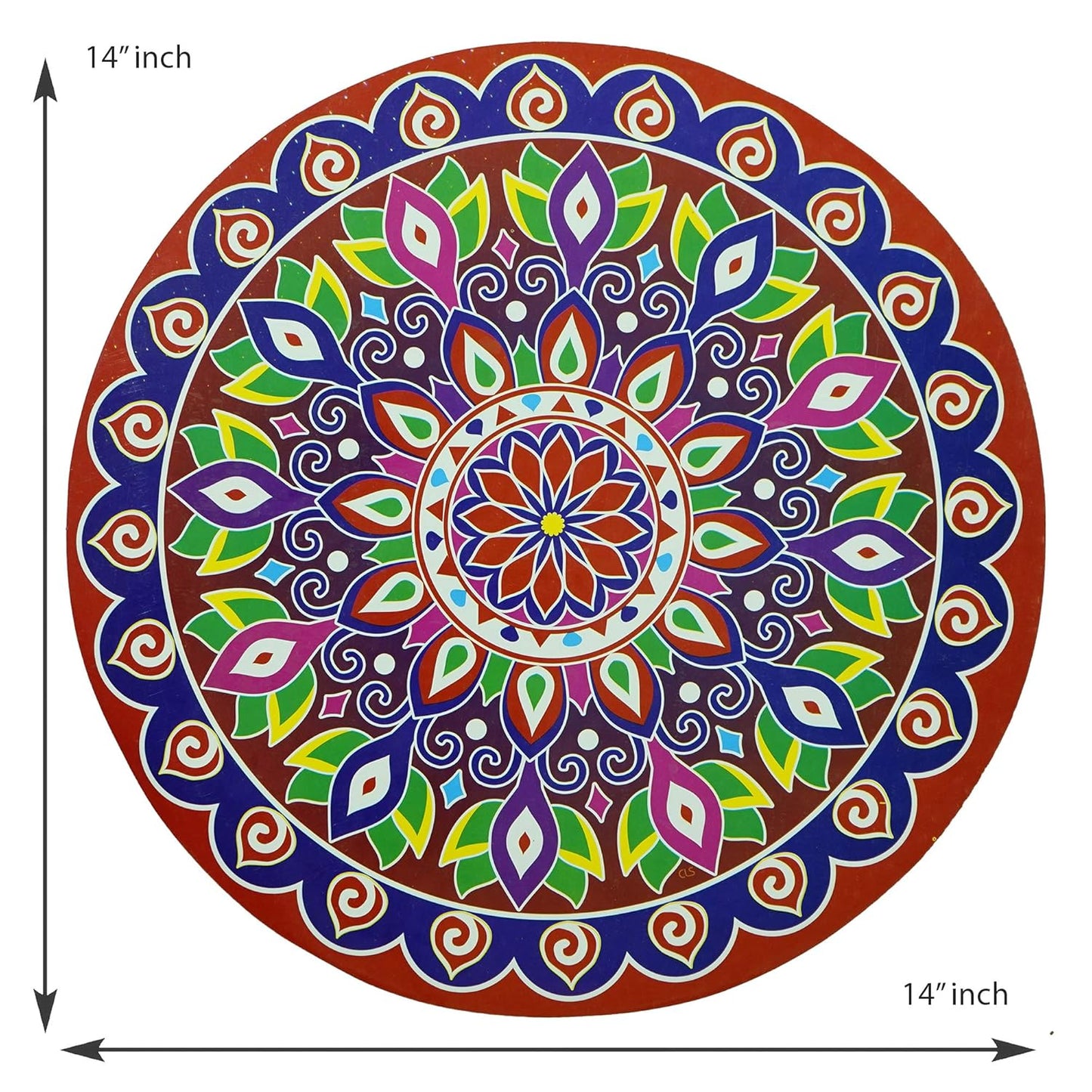 20424 { 5pcs } Multicolor Rangoli Floor Stickers Diwali Rangoli Stickers PVC Vinyl Wall Sticker Shubh Deepawali Sticker