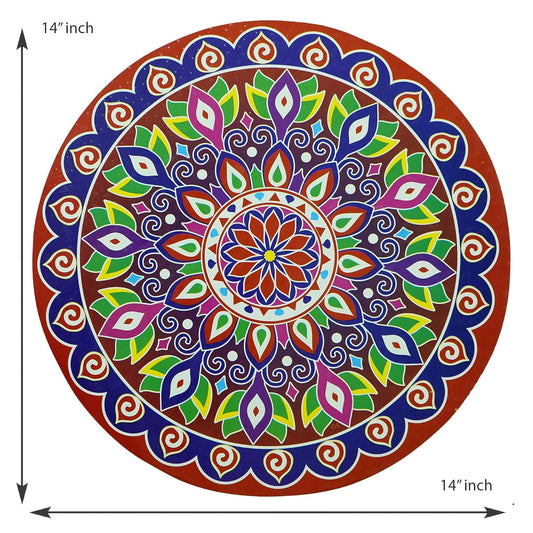 20424 { 5pcs } Multicolor Rangoli Floor Stickers Diwali Rangoli Stickers PVC Vinyl Wall Sticker Shubh Deepawali Sticker