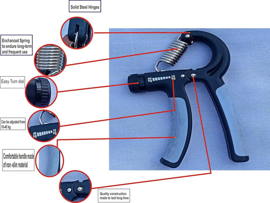 10090 Hand Grip Strengthener with Counter 5-60kg Adjustable Resistance Fitn Hand Exerciser for Muscle Building Wrist Training
