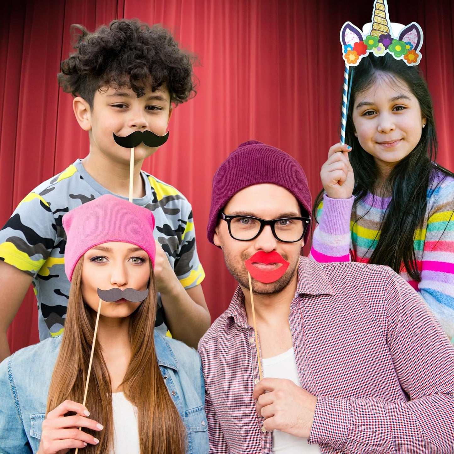 20457  20 Pcs Happy Birthday Decoration Props Photoshoot Props for Birthday Funny Photo Booth Props for Kids Prop Items