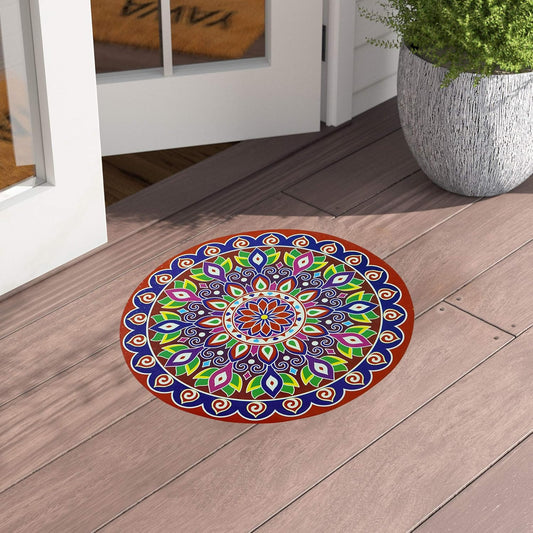20424 { 5pcs } Multicolor Rangoli Floor Stickers Diwali Rangoli Stickers PVC Vinyl Wall Sticker Shubh Deepawali Sticker