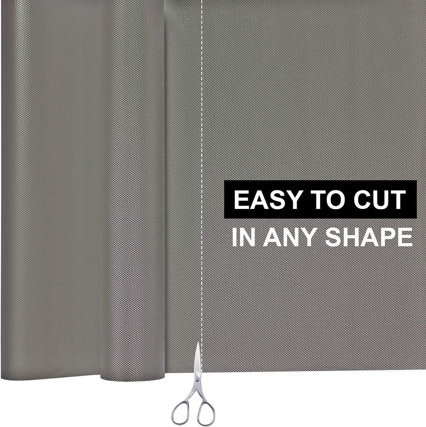 21145 EVA Anti Slip Shelf Liners for Kitchen Shelves & Fridge Mat – Food Grade, Washable Drawer Liners for Kitchen, Cabinet, Table, Refrigerator – Shelf Liner Sheet (45cm X 5 Meters Roll, Grey)