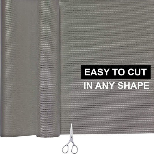 21145 EVA Anti Slip Shelf Liners for Kitchen Shelves & Fridge Mat – Food Grade, Washable Drawer Liners for Kitchen, Cabinet, Table, Refrigerator – Shelf Liner Sheet (45cm X 5 Meters Roll, Grey)