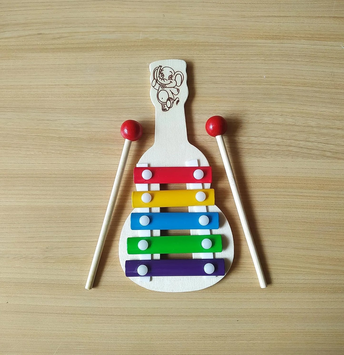 11236 Toys Xylophone Guitar Wooden (5 Nodes) | Kids First Musical Sound Instrument Toy |