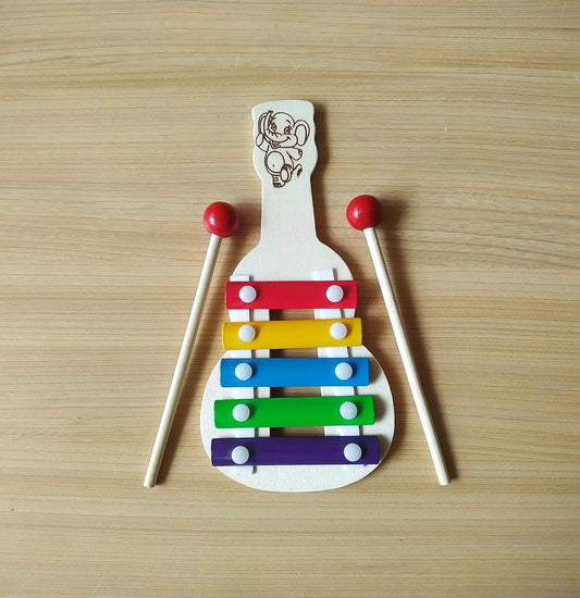 11236 Toys Xylophone Guitar Wooden (5 Nodes) | Kids First Musical Sound Instrument Toy |