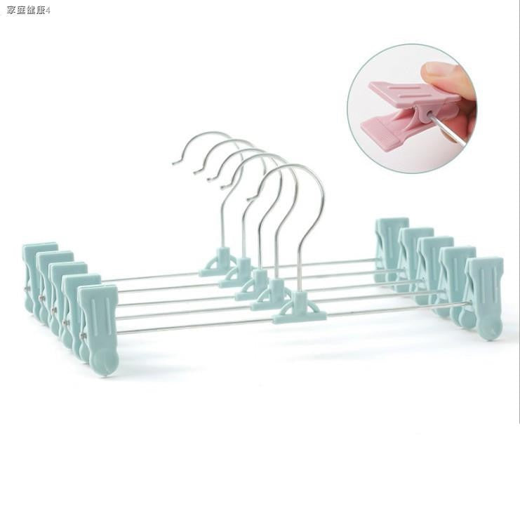 20712 Trouser Hangers, Skirt Hangers with Adjustment Plastic Grip Pant Hangers {Random Color}
