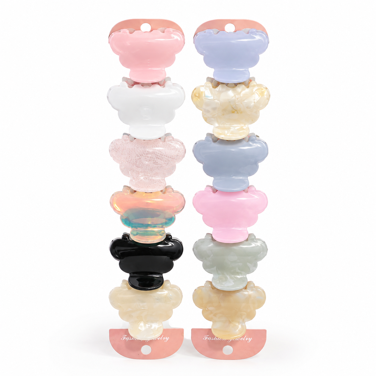 BSB-105 {Pack of 12} Women's Plastic Printed Hair Clutcher/Claw Clip (Medium, Multicolour)