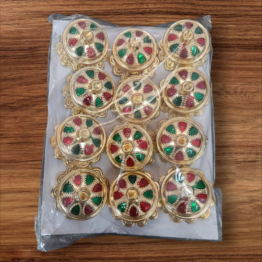 11341 Kumkum Container Set of 12 | Haldi Kumkum Golden Box for Gift