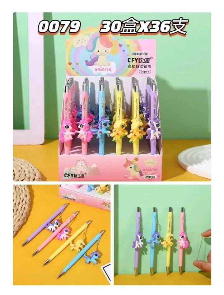 10471 {Pack of 6} Unicorn Pencil with Earaser for Kids