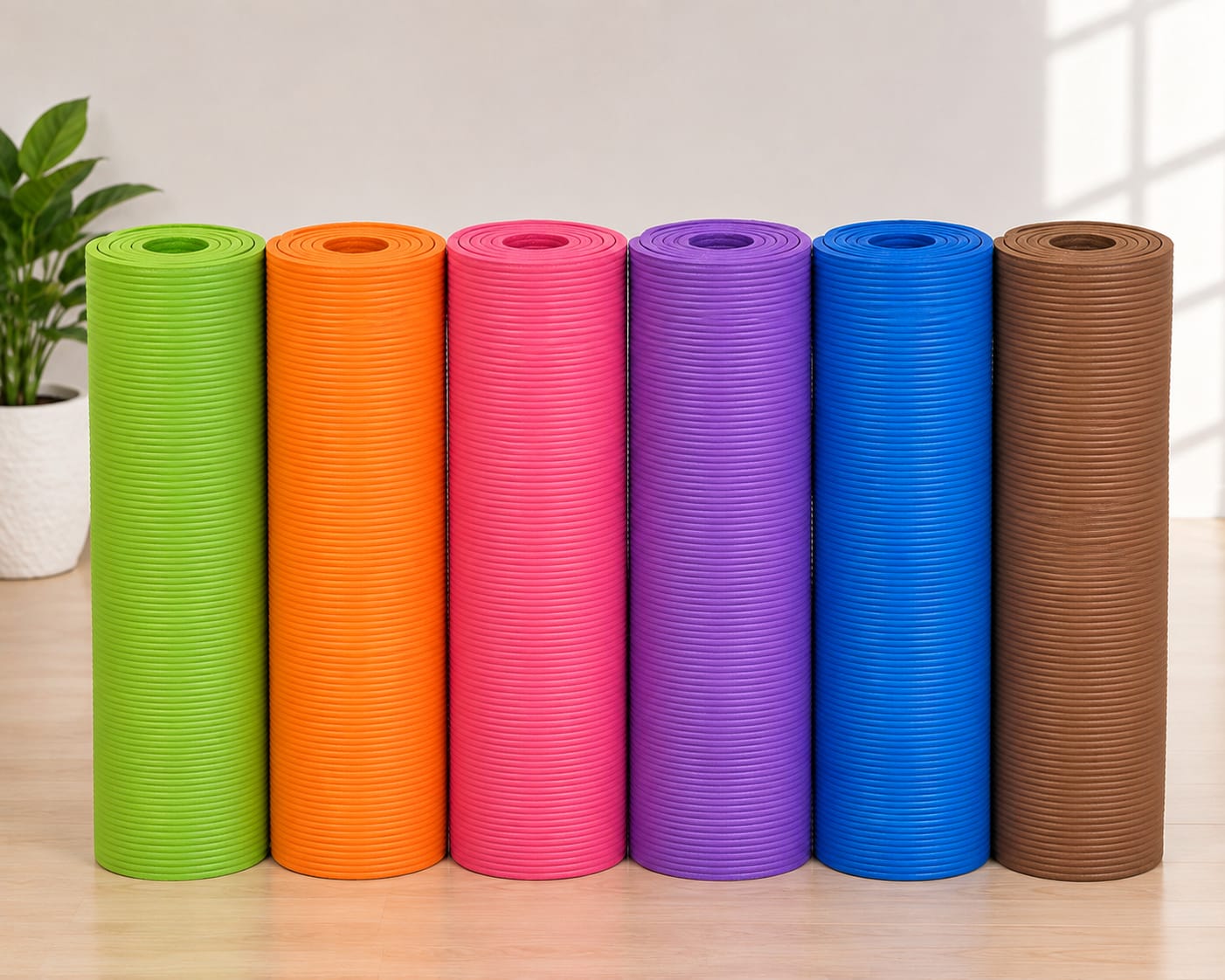 21055 Yoga Mat with Carry Strap | Non-Slip Exercise Mat for Home & Gym | Eco-Friendly, Lightweight & Durable Workout Mat | Ideal for Yoga, Pilates, Fitness | Ideal for Men & Women (Multicolour)