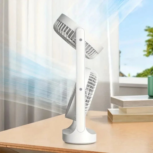 20177 360 Degree Rotation Illuminated Dual Desktop Fan with 3 Speeds