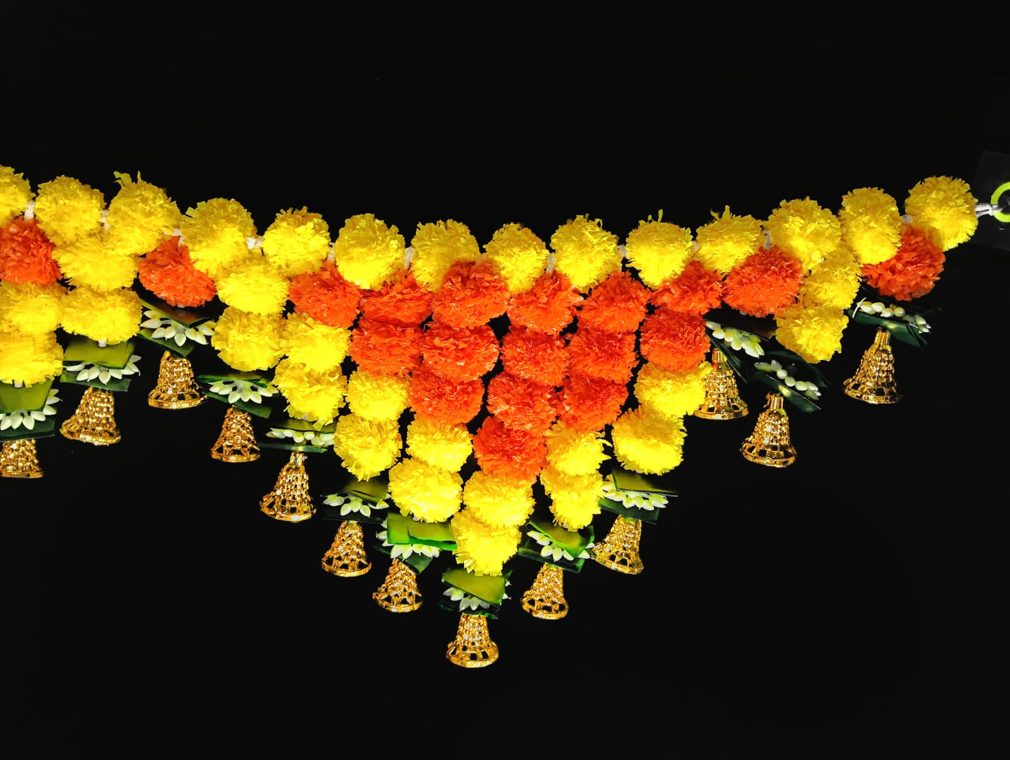 11148 Toran Garlands for Door Main Entrance Hanging Artificilal Marigold Flower Handmade Bandhanwar Home Decoration {3 feet }