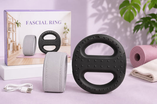 21038 Electric Fascia Massager Ring with Adjustable Belt - Handheld Body Slimming Vibration with Heat, Digital Display, USB Rechargeable Fat Burner Device for Waist, Abdomen, Back & Hips
