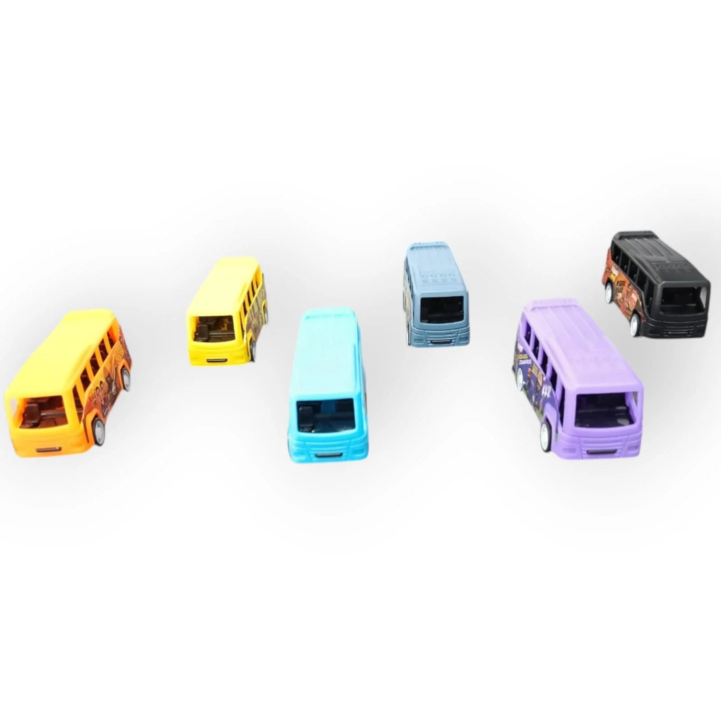 ZY-630 {Set of 6} Bus Toys for Kids Plastic Toys