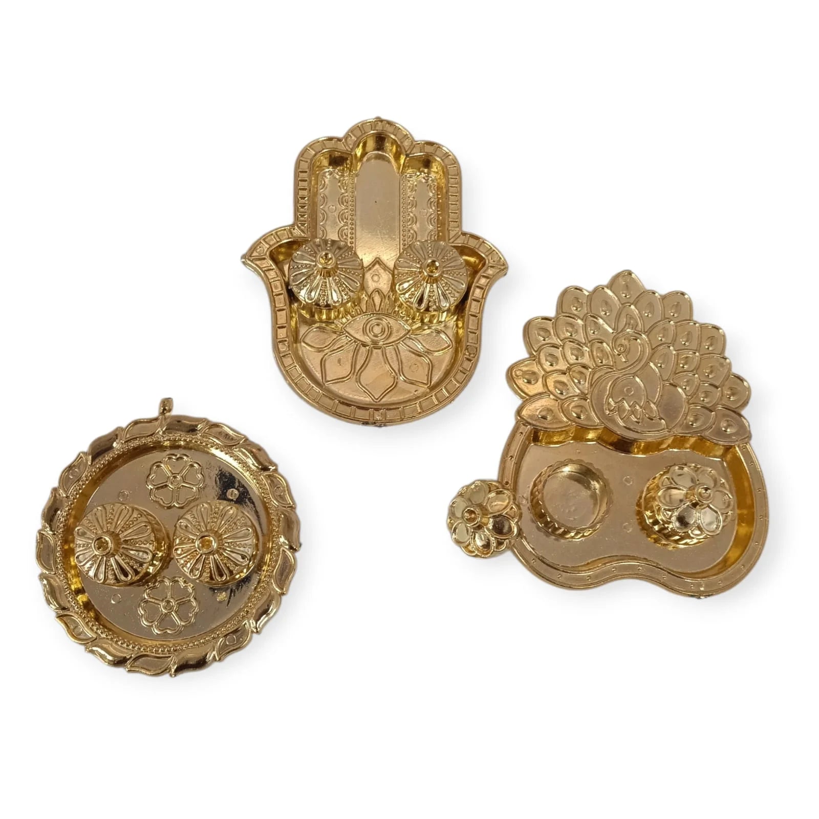 11349 Haldi Kumkum Silver Holder for Festival Items {Random Design}