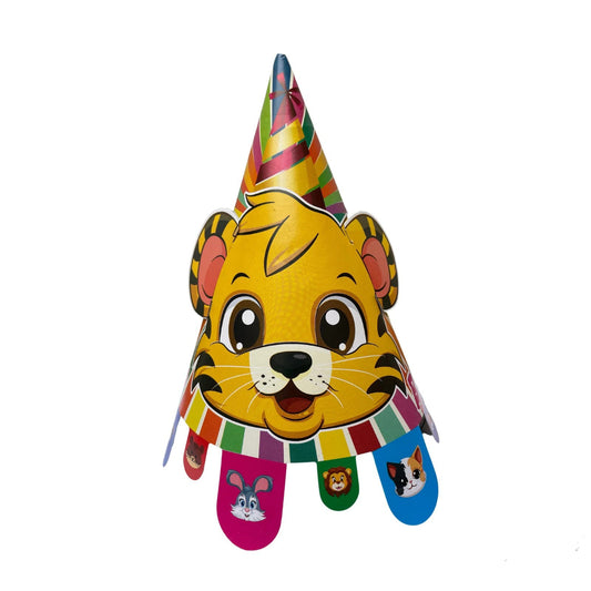 20682 Animal Theme Pop-Out Ears Birthday Party Caps Pack of 6 – Fun and Durable Caps for Kids’ Celebrations, for All Ages
