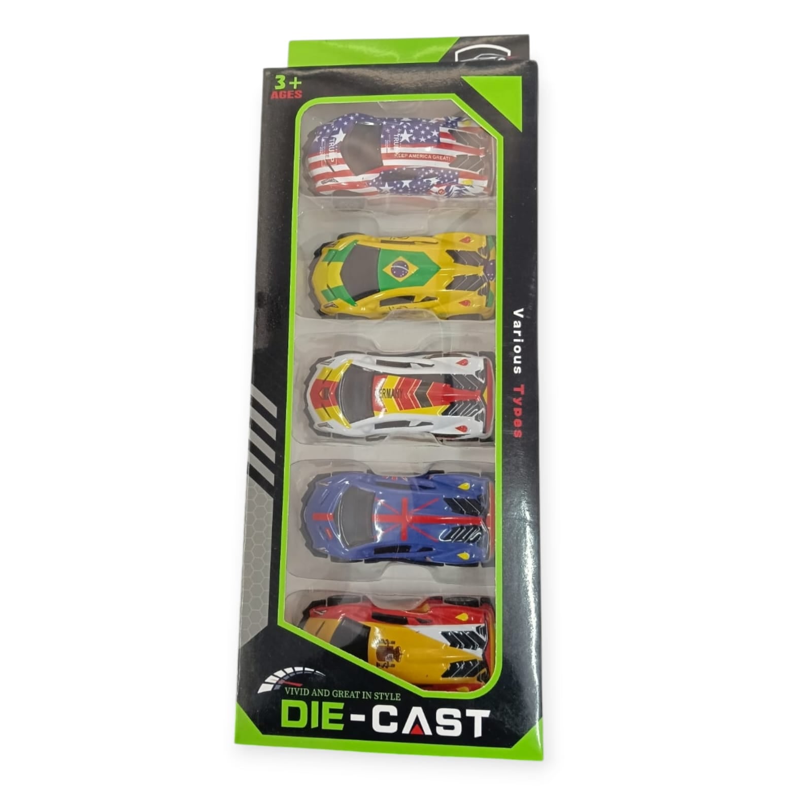 10622 Die- Cast car Pack of 5 Pull Back Mini Race Cars Set for Kids (Multicolor)
