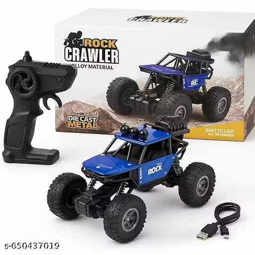 GK 8211 RC Monster Truck, 1:18 Scale Rock Crawler, USB Rechargeable, All-Terrain Remote Control Car with LED Light and Smoke Effect {Random Color}