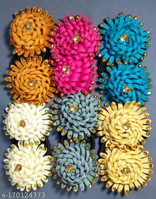2019 (12Pcs) Chiffon Artifical Flower for Art and Craft Embroidery Work for School Project,Dress Making & Home Badroom Decotions