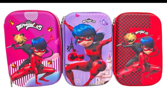 10556 3D Theme Miraculous Pencil Pouches for Girls {Random Design}