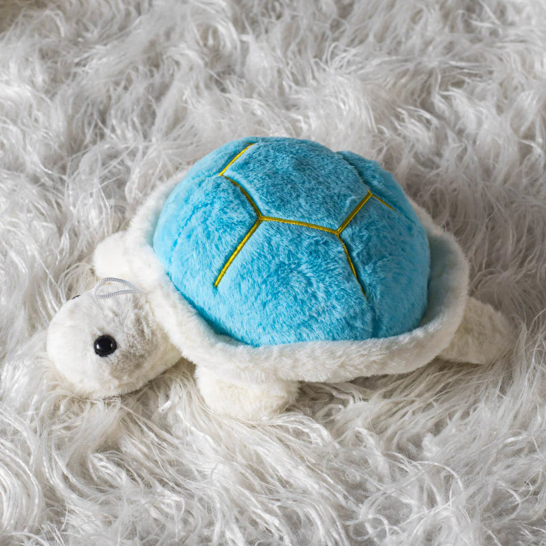 10640 Turtle Soft Stuffed Animal push toy, Blue Shell with White Body, Soft Toy {15 cm}