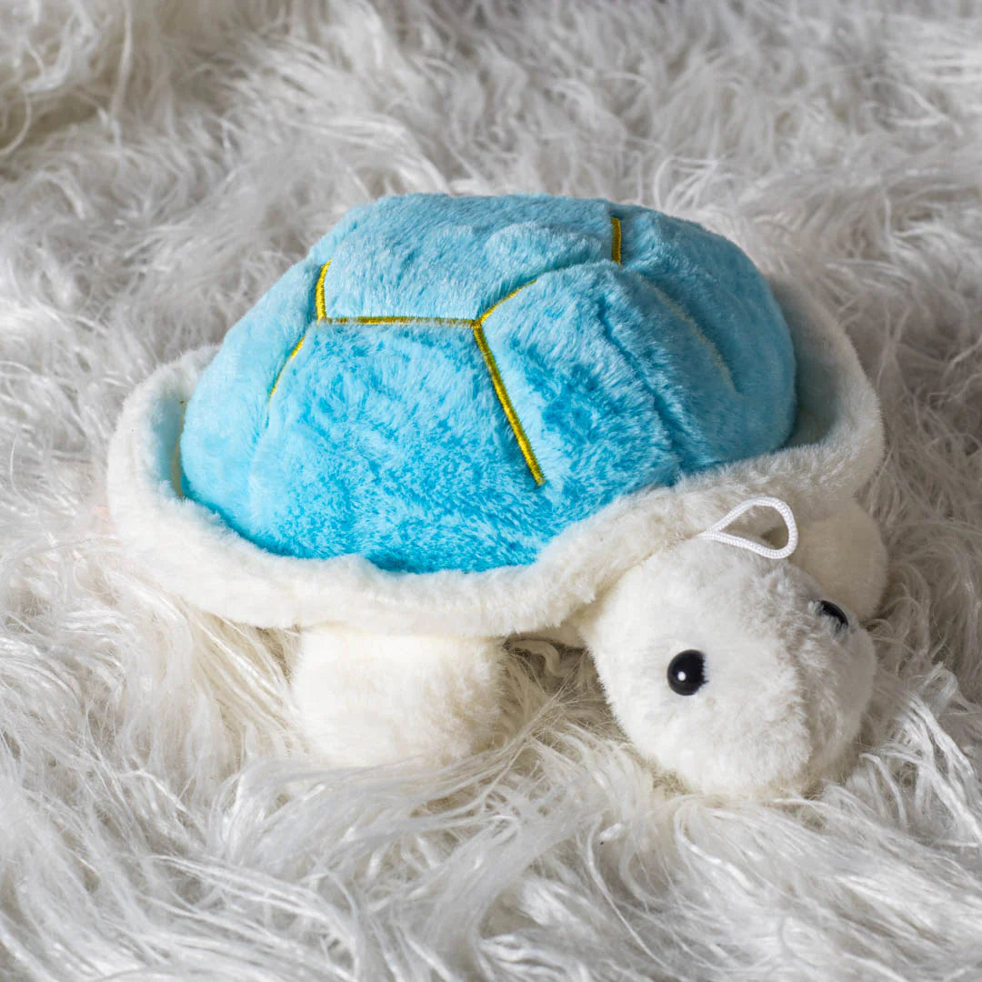 10640 Turtle Soft Stuffed Animal push toy, Blue Shell with White Body, Soft Toy {15 cm}