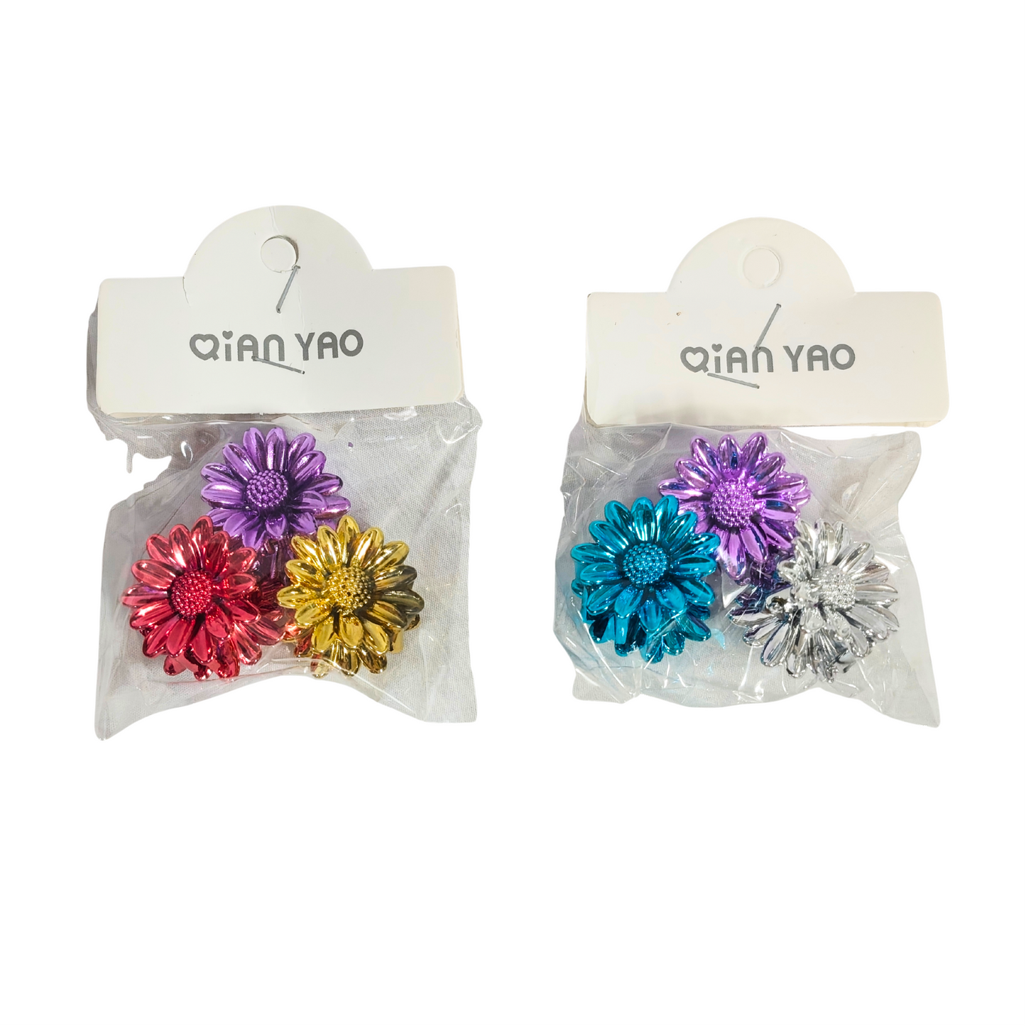 20619 {Pack of 10} Floral Hair Clutcher Random Color for Women and Girls