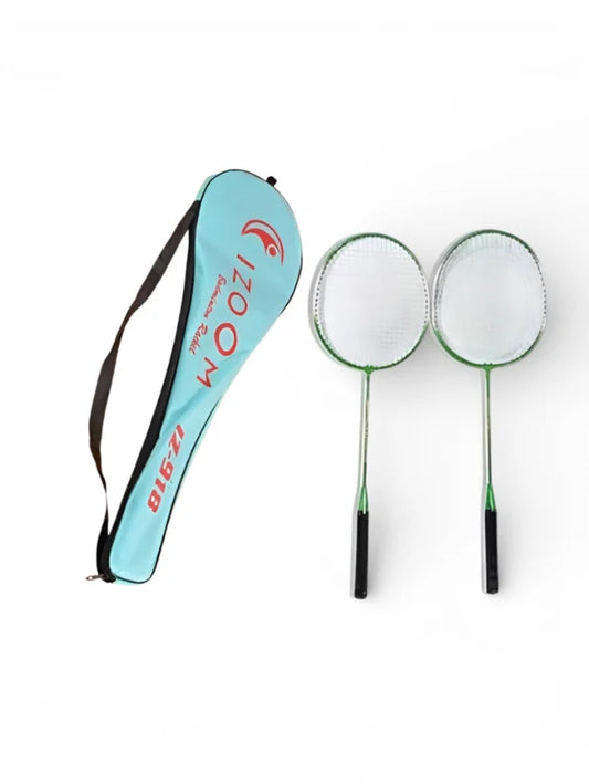 IZ-935 2 pcs Badminton Racquet with Full Racket Cover, Strung Shuttle Bat for Practice Multicolor Strung Badminton Racquet