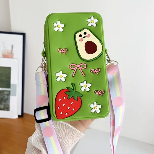 21309 Silicone Coin Purse, Convenient Silicone Bag, Mobile Phone Data Cable Storage Bag, Zipper Storage Bag