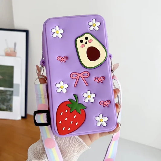 21309 Silicone Coin Purse, Convenient Silicone Bag, Mobile Phone Data Cable Storage Bag, Zipper Storage Bag