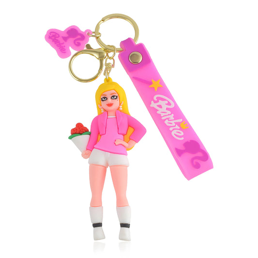 20391  Carry Fashion Fun Everywhere with Glamorous Barbie Doll Big Size 3D Keychain Suitable For Girls Gift {Random Design}