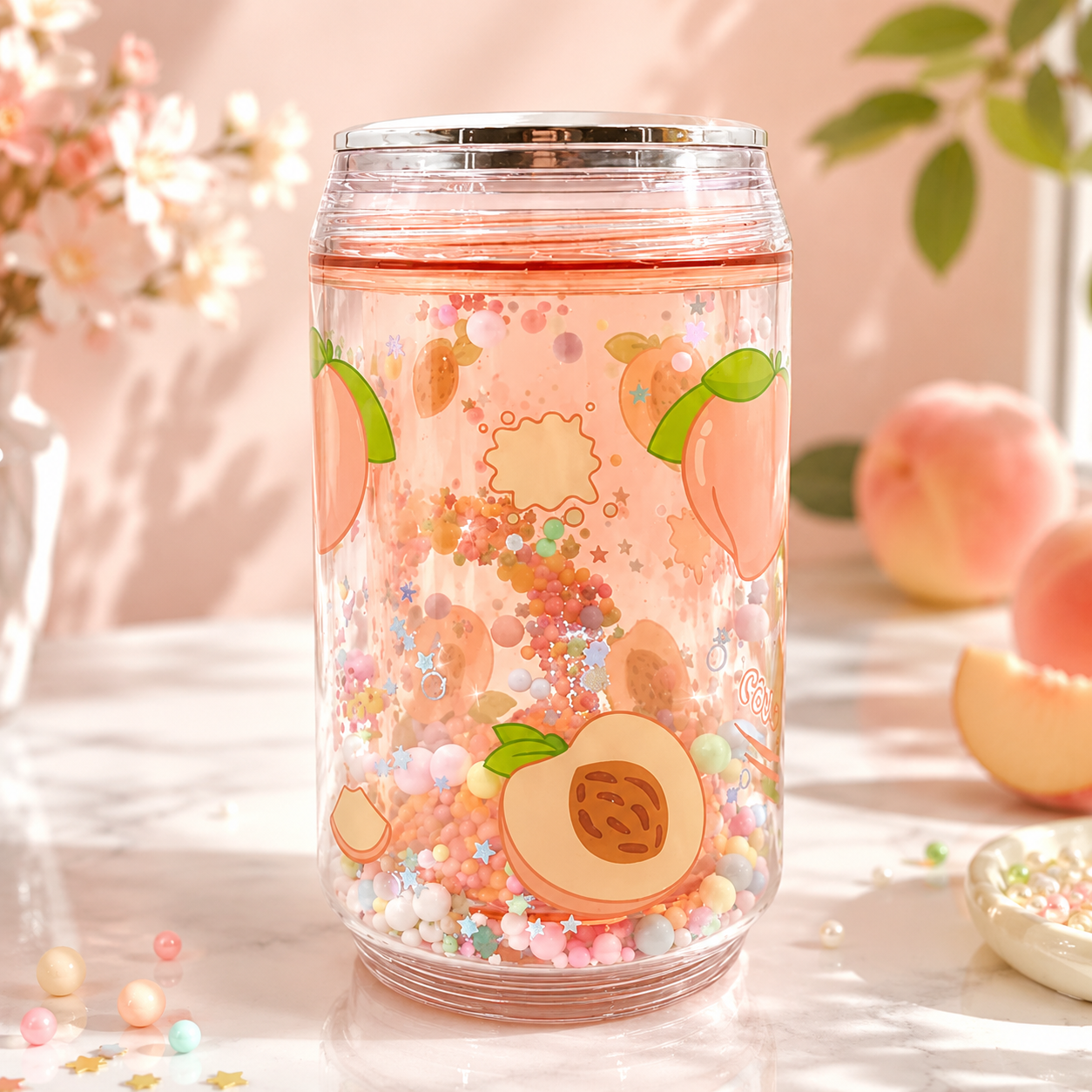 8357 Water Bottle Magic Ice Cold Bottle Cute Crushed Ice Gel Refrigerated Bottle Transparent Coffee Juice Milk Tea Drink {Random Color}