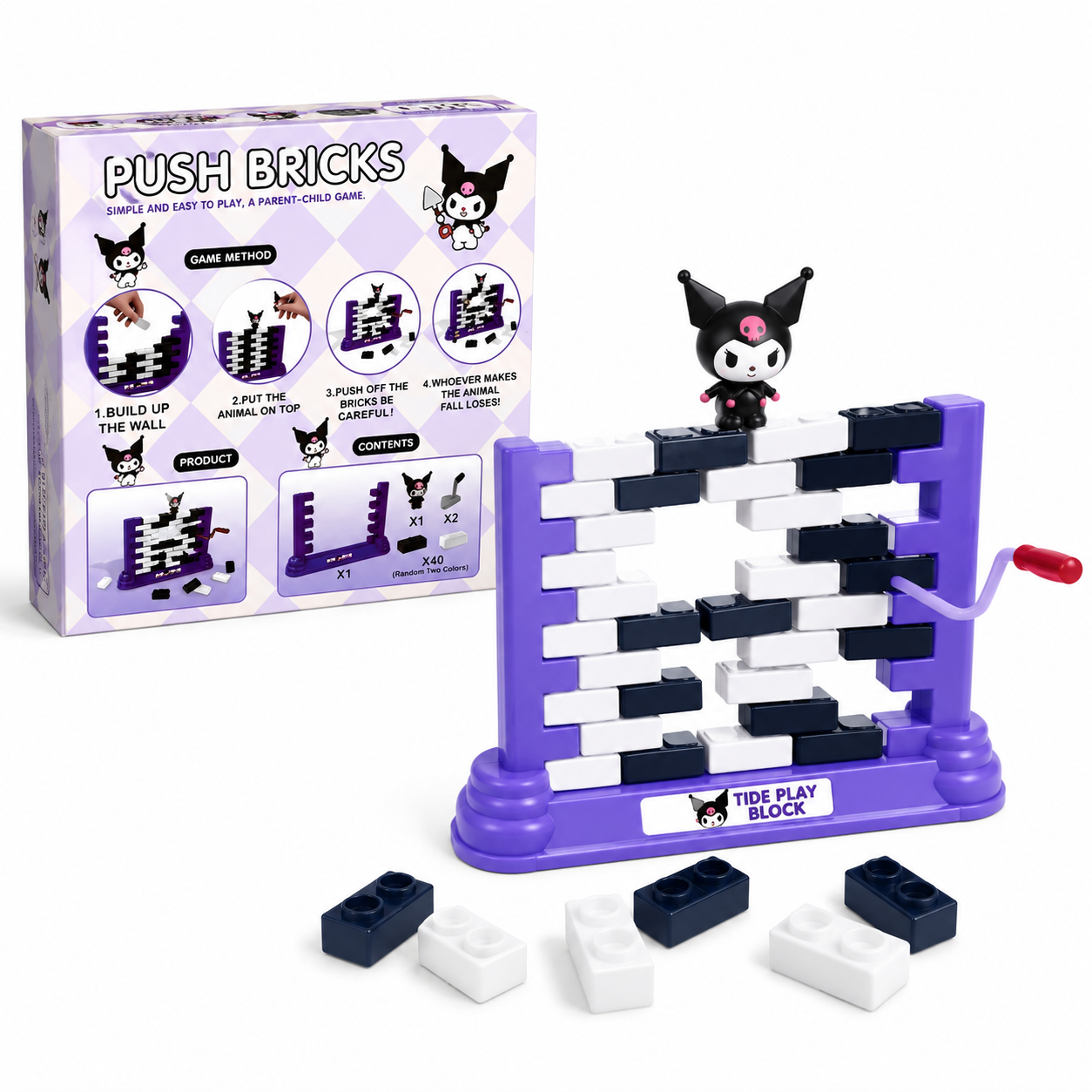 211782 Push Bricks Balance Game – Fun Wall Building Strategy Board Game for Kids & Family