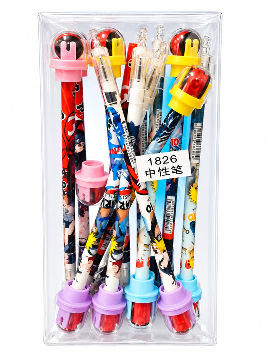 21230 [pack of 12] Roller Stamp Gel Pen for Kids, Creative Pattern Printing, DIY Journal and Scrapbook, School Stationery