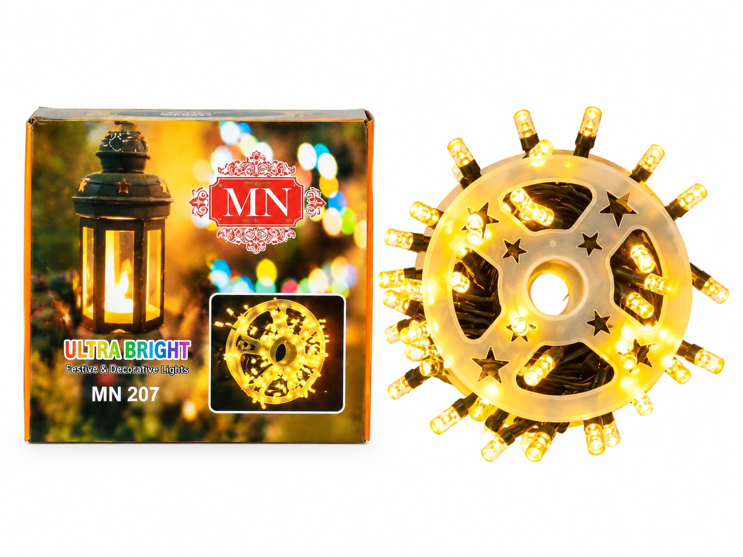 21255 LED String Lights | 196 Warm White Pixel LEDs on Reel | Plug-in Copper Wire Fairy Lights for Diwali,