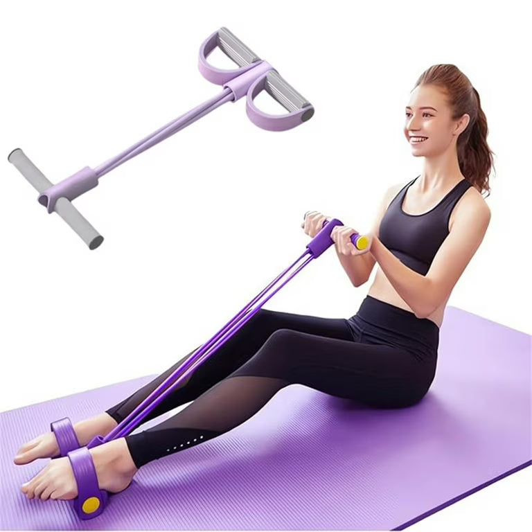 20575 Multifunction Exercise Tension Rope Foot Pedal Resistance Fitness Pull Bands Purple | Fitness, Running & Yoga