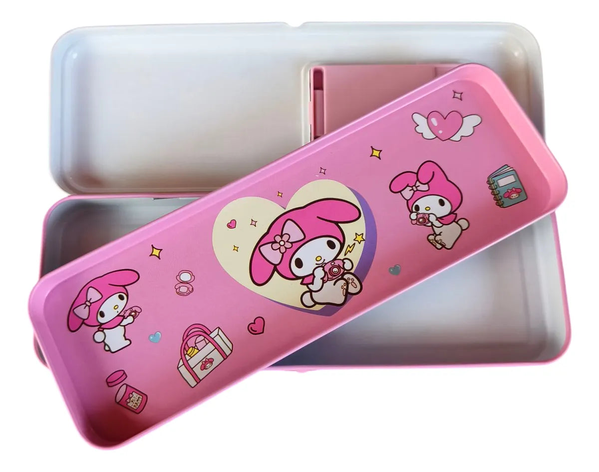 1881240 Kawaii Sanrio Kuromi Cinnamoroll Pom Pom Purin My Melody Metal Pencil Compox Box {Random Color}