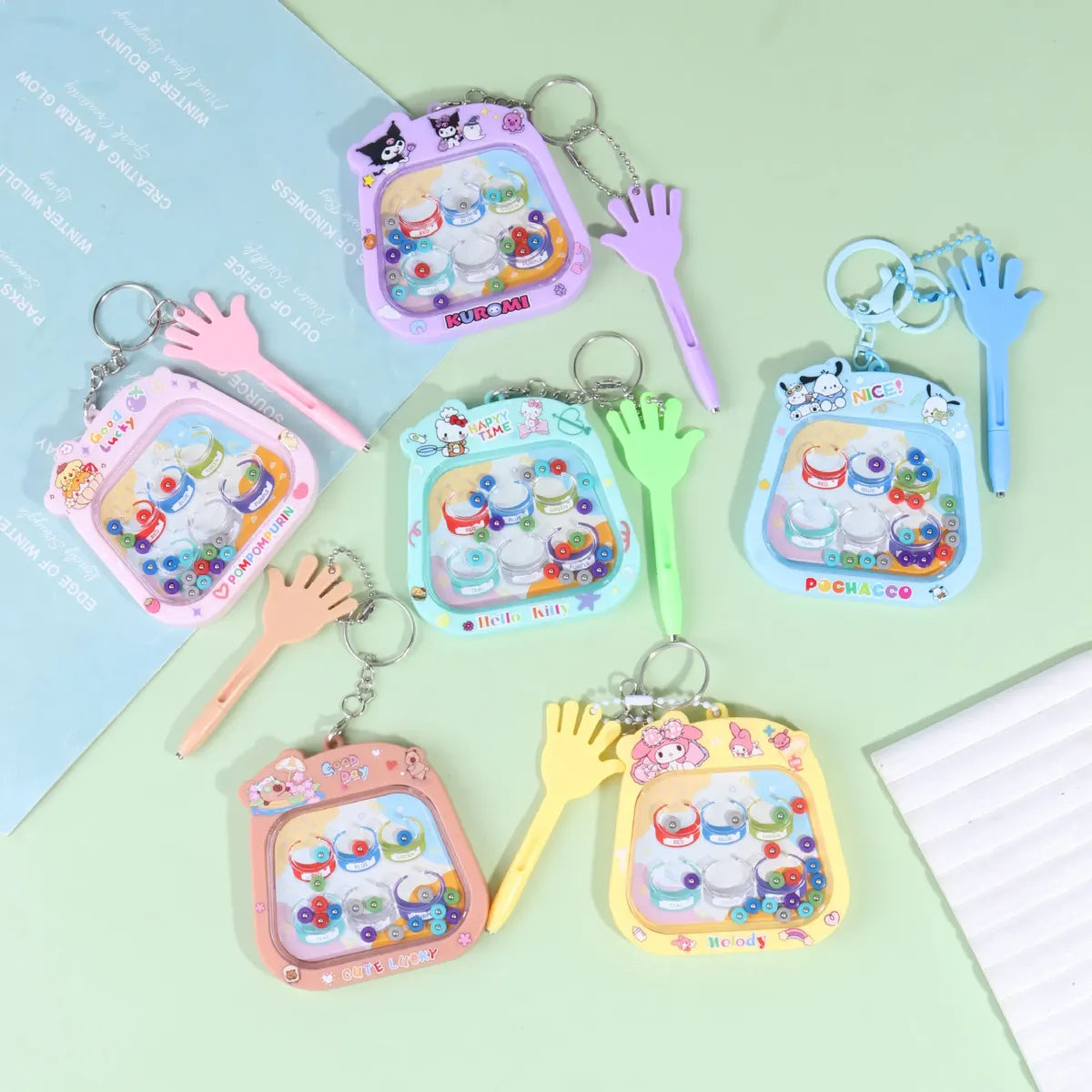 20546 Creative Cartoon Magnetic Steel Ball Rolling Ball Small Drawing Board Keychain Decompression Kidsren's Student School Bag Pendant Birthday Gift