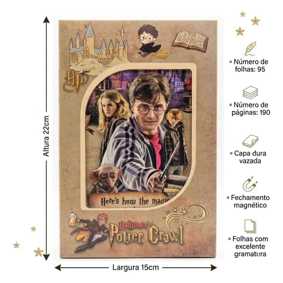 21083 Harry Potter A5 Dairy with Die-Cut Cover