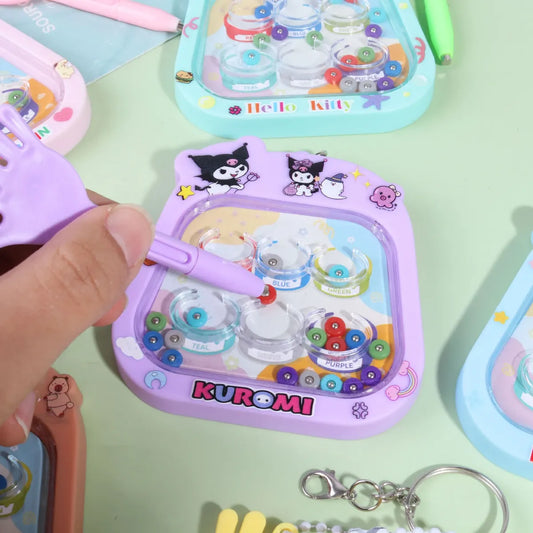 20546 Creative Cartoon Magnetic Steel Ball Rolling Ball Small Drawing Board Keychain Decompression Kidsren's Student School Bag Pendant Birthday Gift