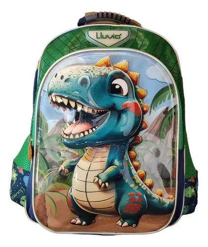 6168 Dino Design 3D School Backpack for Kids 2 Department Size= 38*30*14 Cm
