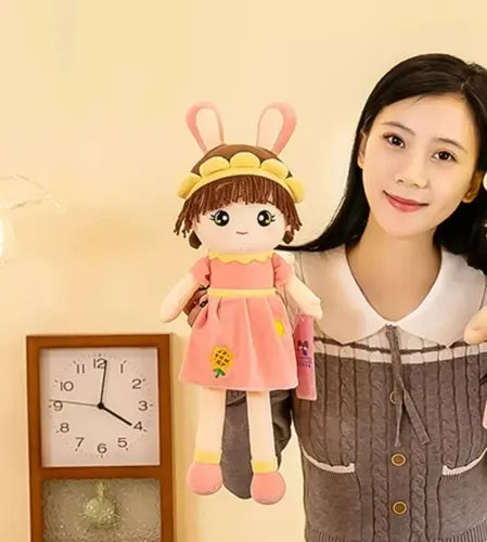 20338 Baby Girl Fluffy Rag Doll Cute Princess Doll Soft Stuffed Plush Toy with Bunny Ear Skirt & Hat Beautiful Fairy Ragdoll Decoration Companion Toys for Kids {36 Cm}