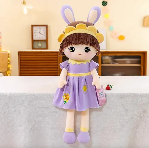 20338 Baby Girl Fluffy Rag Doll Cute Princess Doll Soft Stuffed Plush Toy with Bunny Ear Skirt & Hat Beautiful Fairy Ragdoll Decoration Companion Toys for Kids {36 Cm}