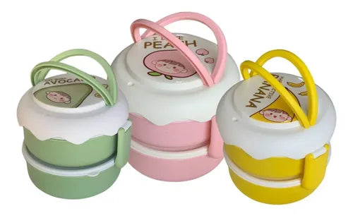 51313 Cute Kids 2 Layer Lunchbox - Life and Home {Random Color}