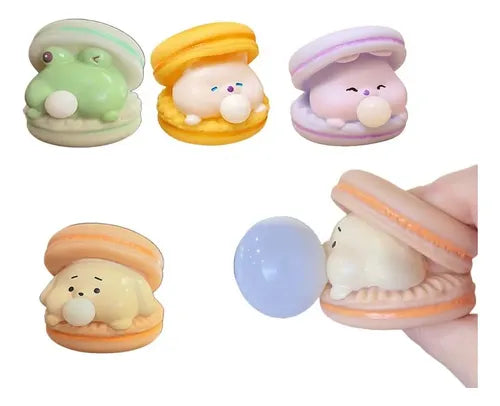 20610 Creative Animal Bubble Burger Squishy Toy – Stress Relief & Fun Pinch Toy {Random Color}