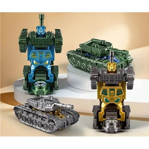 20822 Juguete Giratorio Transformable Barato, Trompo Antiestres para Adultos y Ninos, 3 in 1, Juguetes Robot Tanque Deformable