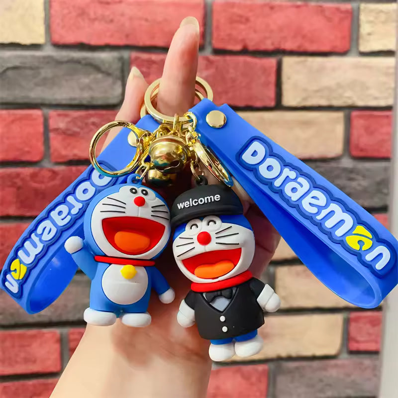 20580 Doraemon Cartoon Dingdang Cat Blue Chubby Keychain for Kids