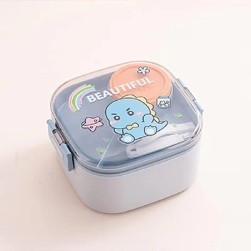 20480 Square Double-Layer Stainless Steel Lunch Box - 1000ML {Random Design}